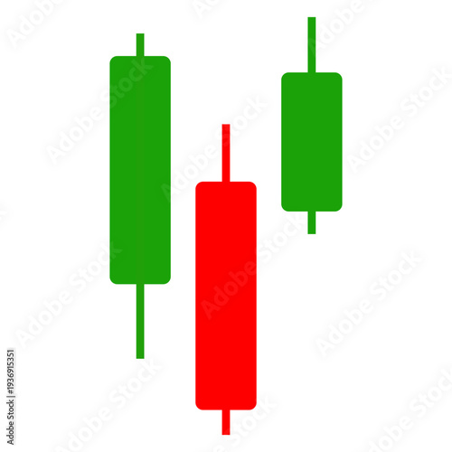 Green and Red Japanese Candlestick Chart Pattern | Stock Market Trading and Financial Analysis Icon