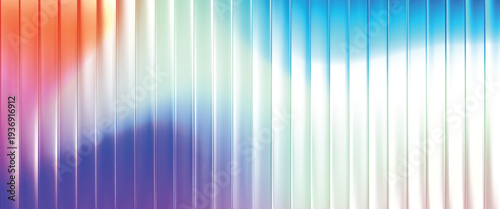 Abstract glass ripple background, Grainy background glowing blurred color flow banner poster cover design, noise texture. Refracted Glass Gradient Effect. Ribbed glass morphism texture