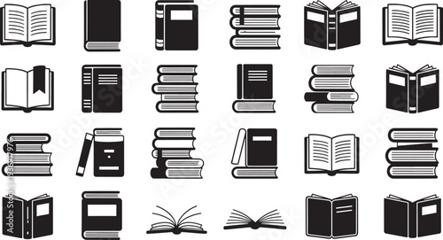 Black book on white background education library