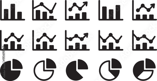 Black business and finance graph chart pie chart