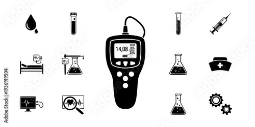 Blood Gas Analyzer ABG Medical Icon