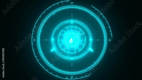 Wallpaper Mural Animated blue futuristic HUD targeting reticle, representing technology, aiming, and digital interfaces. Torontodigital.ca