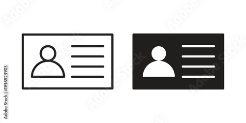 Identity card icon Symbol for App and Web UI Design Vectors