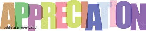 Appreciation Colorful Text white background