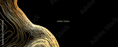  Elegant wood texture with golden rings and organic patterns. Luxury tree bark background perfect for sophisticated design projects and premium invitations.