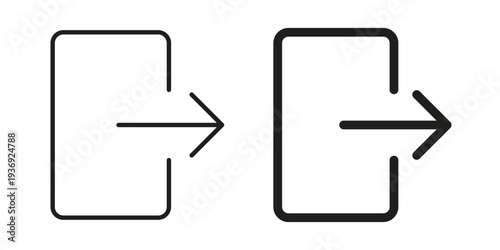 Log out icon Symbol for App and Web UI Design Vectors