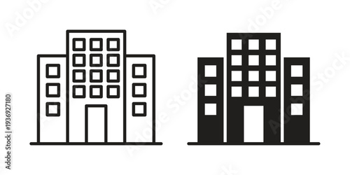 Office buildings icon Symbol for App and Web UI Design Vectors
