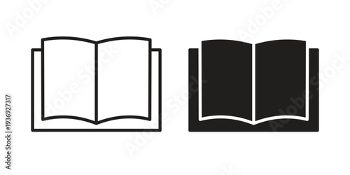 open book icon Symbol for App and Web UI Design Vectors