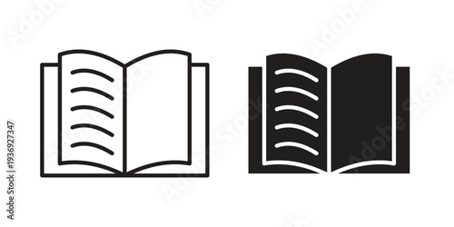 open book icon Symbol for App and Web UI Design Vectors