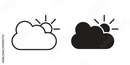 Partially cloudy icon Symbol for App and Web UI Design Vectors