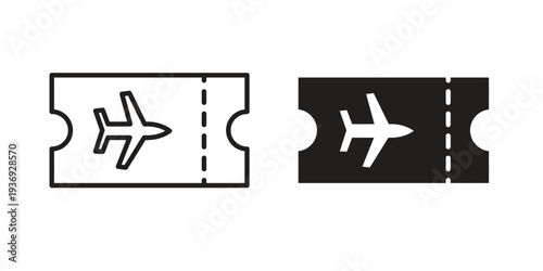 Plane Ticket icon Symbol for App and Web UI Design Vectors