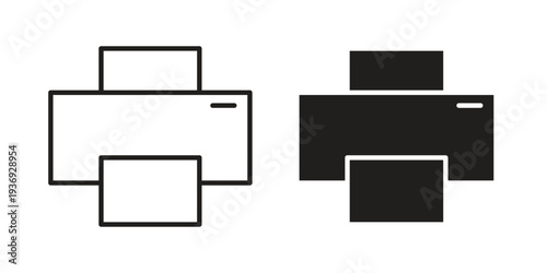 Print button icon Symbol for App and Web UI Design Vectors