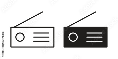 Radio icon Symbol for App and Web UI Design Vectors