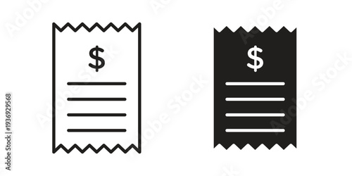 Receipt icon Symbol for App and Web UI Design Vectors