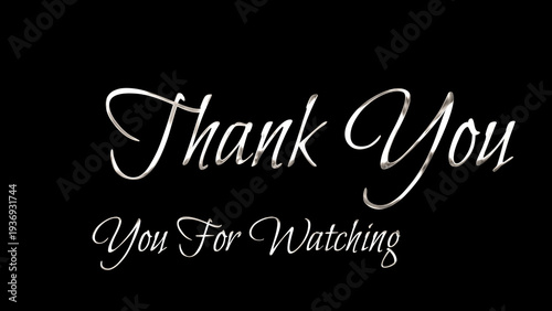 Thank You For Watching Silver Text Image