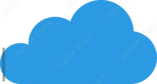 A simple, stylized blue cloud shape representing weather, data storage, or abstract concepts