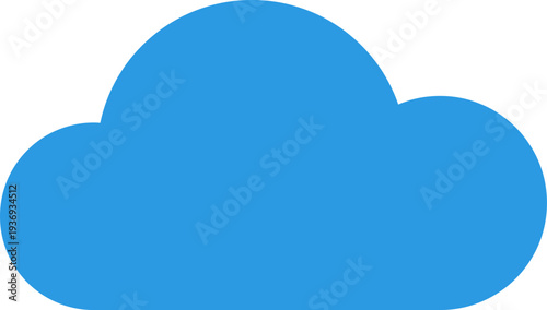 A minimalist graphic representation of a fluffy blue cloud, perfect for digital design and weather-related themes