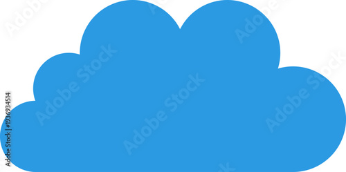 A simple, stylized blue cloud shape isolated on a white background, representing weather or digital storage