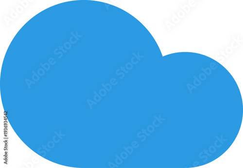 A simple, stylized blue cloud shape with soft edges, perfect for representing weather, technology, or abstract concepts