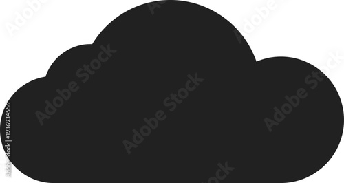 A simple, dark gray cloud icon representing cloud computing services and data storage