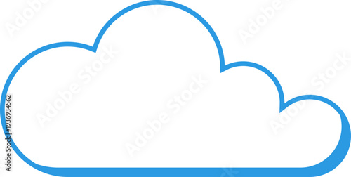 A minimalist blue outline of a cloud shape, perfect for representing weather, data storage, or abstract concepts in digital design