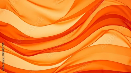 Vibrant orange fabric waves create dynamic modern texture