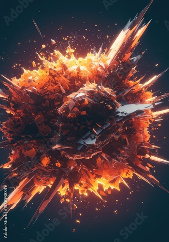 An abstract digital background featuring intense, fragmented shapes and turbulent, swirling energy, symbolizing complete disorganization and confusion ,dense ,entropy ,swirling