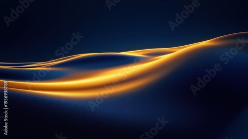 Wallpaper Mural Luxury Abstract Background with Golden Light Waves on Dark Blue Torontodigital.ca