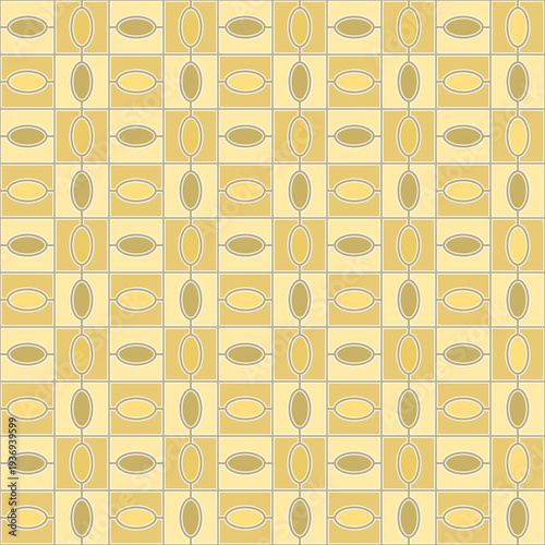 Checks, ovals wallpaper. Seamless geometric pattern. Square, oval shapes background. Polygons ornament. Ethnic image. Geometrical motif. Digital paper. Textile print. Web design. Embroidery backdrop.