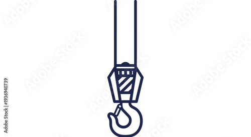 Industrial crane hook icon for heavy lifting and construction equipment