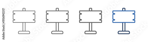 
outline icon set signboard with nameplate design
