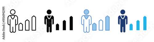 Growth icon set multiple style collection