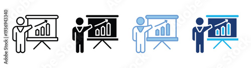 Presentation icon set multiple style collection