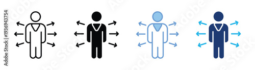 Leadership icon set multiple style collection