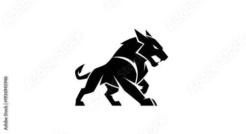 Stylized black panther silhouette