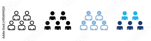 Team icon set multiple style collection