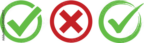 Checkmarks and cross symbol