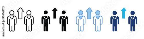 Growth icon set multiple style collection