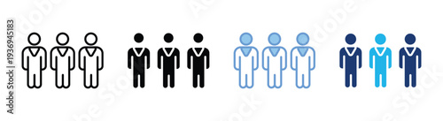 Leadership icon set multiple style collection