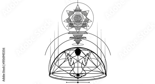Sacred Geometry Meditation Figure Outline