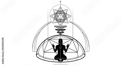 Spiritual Consciousness, Sacred Geometry, Meditation, Human Figure, Zen