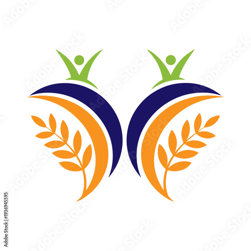 Logo of two people with leaves
