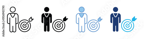 Target icon set multiple style collection