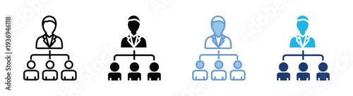 Organization icon set multiple style collection