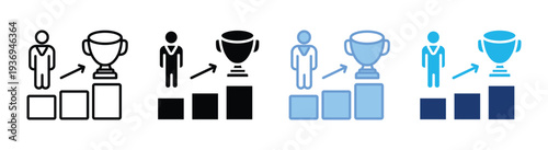 Career icon set multiple style collection