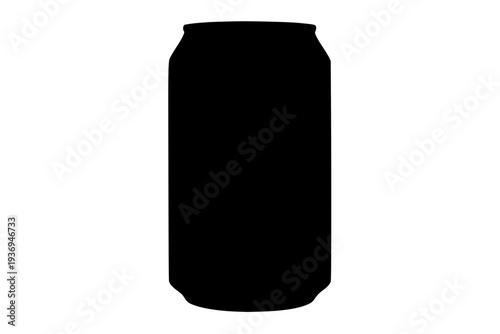 Black empty soda can isolated on white background minimal product packaging mockup