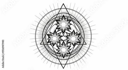 Esoteric Geometric Symbol - Sacred Geometry, Mystical Design