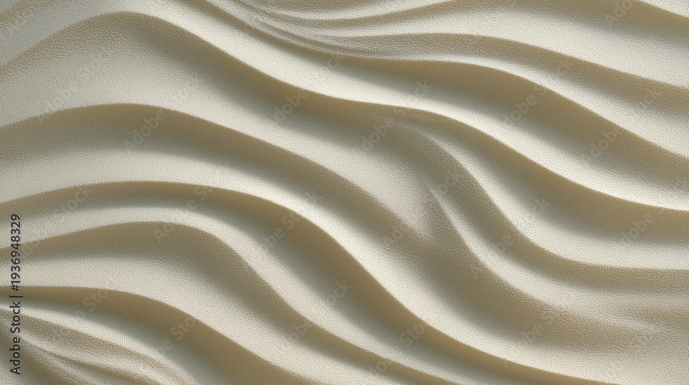 Obraz premium Close-up of textured fabric with undulating waves in soft cream tones and gentle shadows