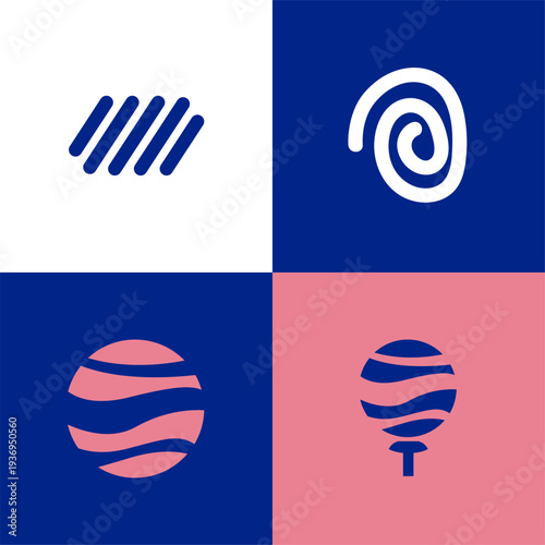 Minimalist Candy Logo Bundle Modern Sweet Dessert Brand Identity Clean Food Vector Set