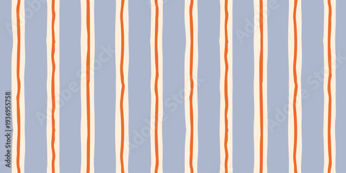 Seamless abstract stripe patterns with hand-drawn vertical lines. Modern decorative vector backgrounds with irregular organic stripes in soft colors. Suitable for textile, packaging, wallpaper, statio